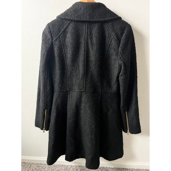 GUESS black wool double breasted peacoat women's size medium - Picture 2 of 6